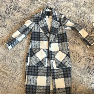 Long Forever 21 plaid winter coat